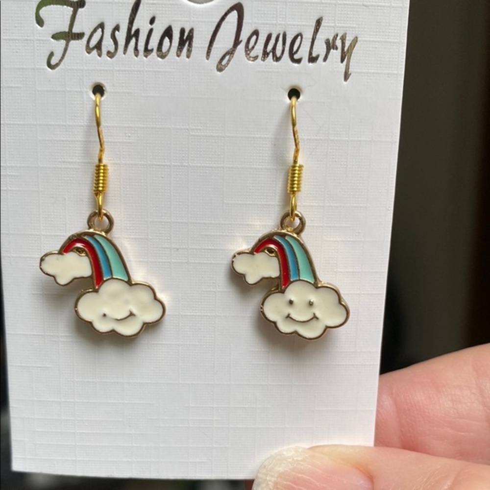 Rainbow Cloud Earrings for Kids